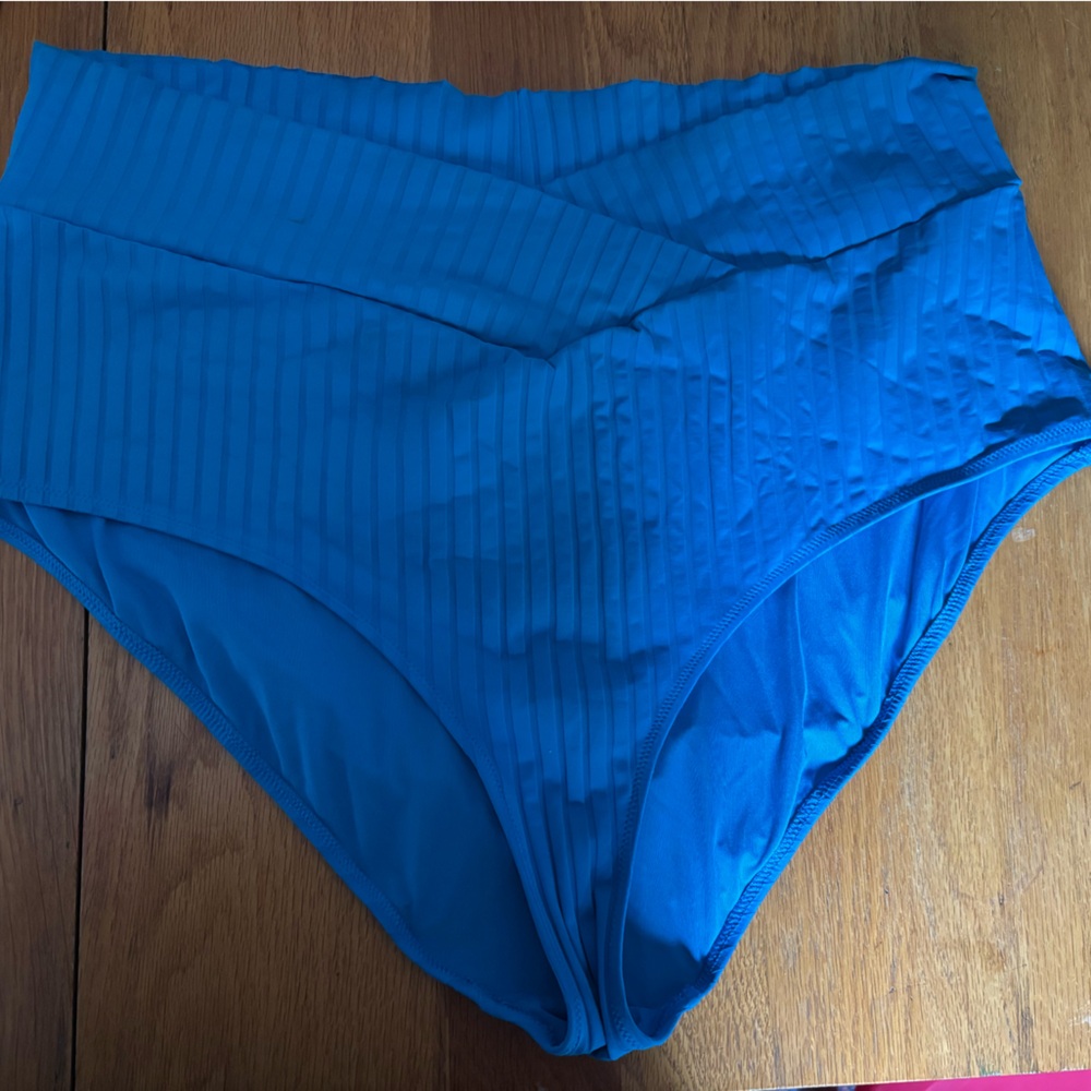 Aerie Blue High-Waisted Bikini Bottom